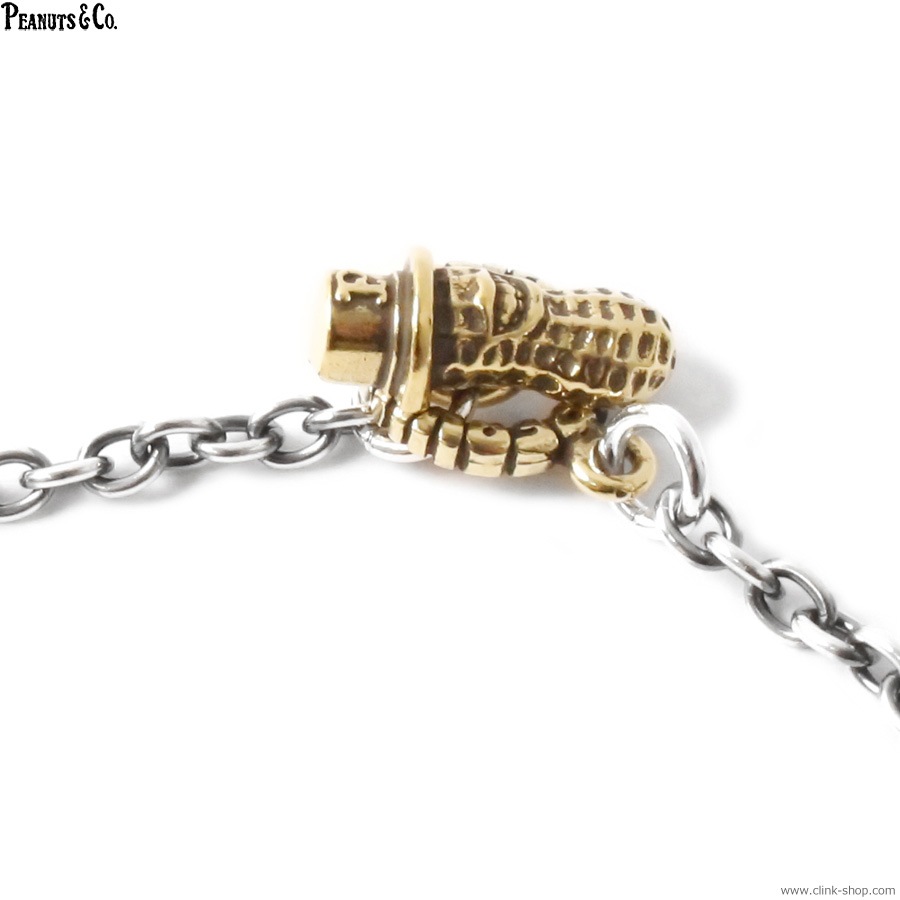 PEANUTS & CO. SMALL NORMAL TATOO PEANUTS + CHAIN 50cm ROUND (BRASS��SILVER)
