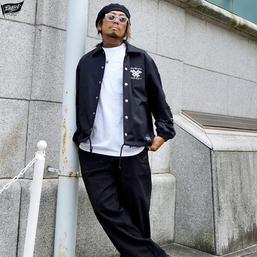 EVILACT CROSS BONE WIND BREAKER (BLACK) [EA25-ACT2-J02]