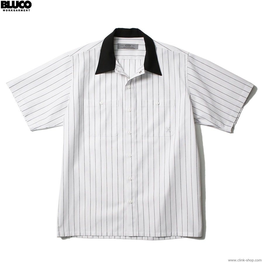 BLUCO STANDARD WORK SHIRT S/S (WHITE-STRIPE) [143-21-108]