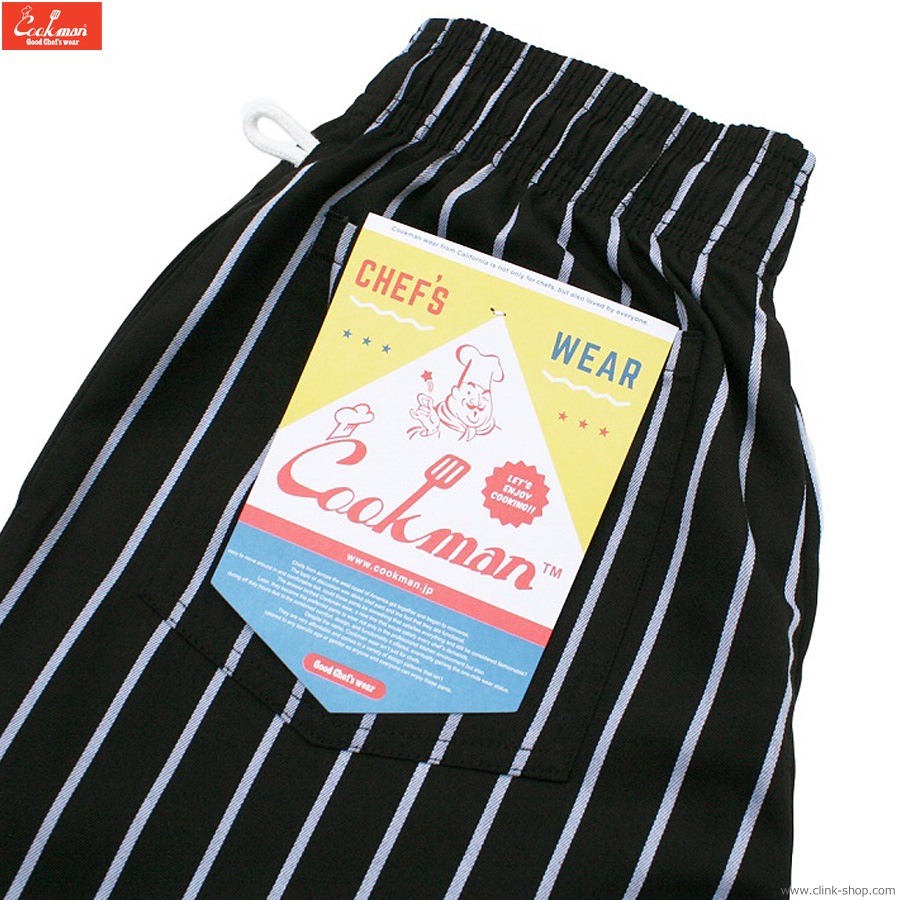 COOKMAN CHEF PANTS STRIPE BLACK
