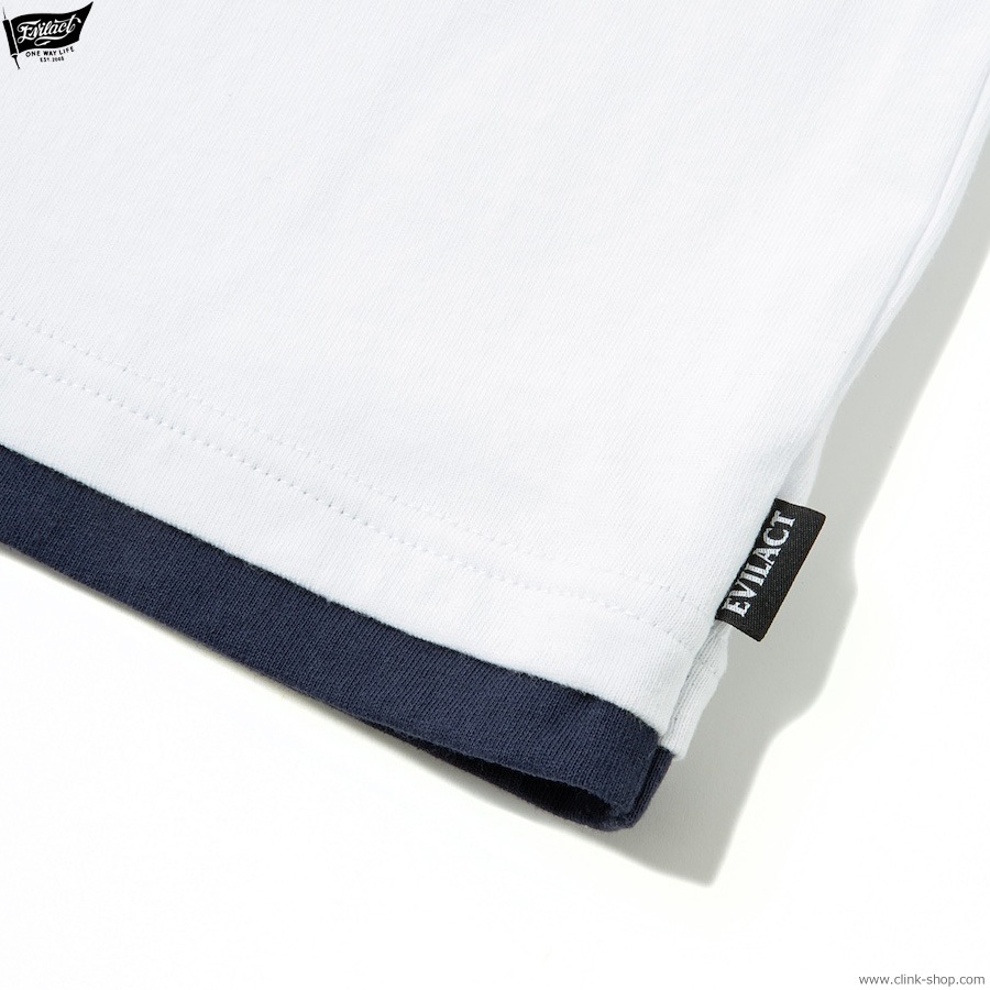 EVILACT LAYERD SS (WHITE/NAVY) [EA-WFRSS-T07]