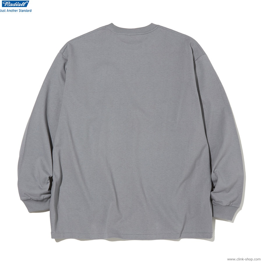 RADIALL HOT BOX CREW NECK T-SHIRT L/S (STEEL GRAY) [RAD-24AW-CUT018]