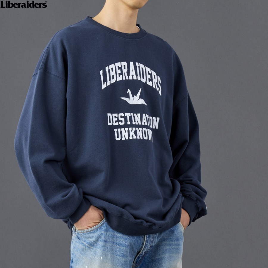 LIBERAIDERS FRENCH TERRY CREWNECK (NAVY) 73306