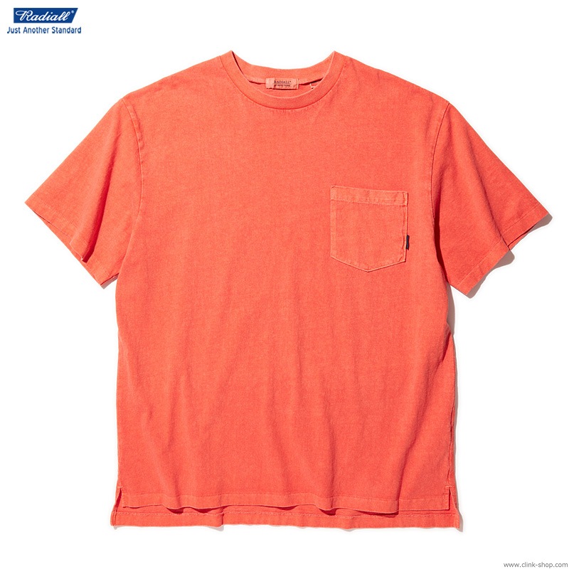 RADIALL EL CAMINO - CREW NECK POCKET T-SHIRT S/S (BLOOD ORANGE)
