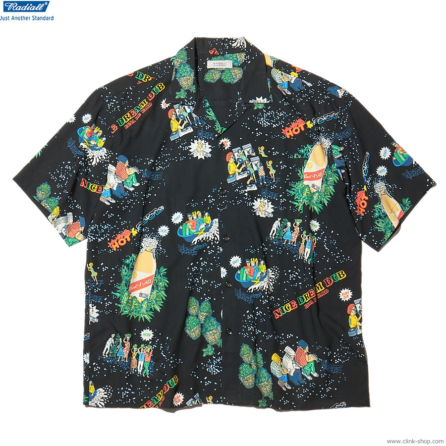 CLINK｜RADIALL HOT DUB - OPEN COLLARED SHIRT S/S (BLACK) [RAD-23SS