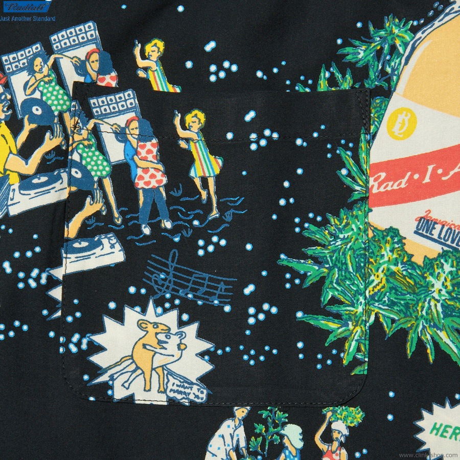 美品 ラディアル 23ss HOT DUB ダンス 手捺染 ハワイアン シャツ RADIALL(ラディアル) HOT DUB - OPEN COLLARED SHIRT L/S
