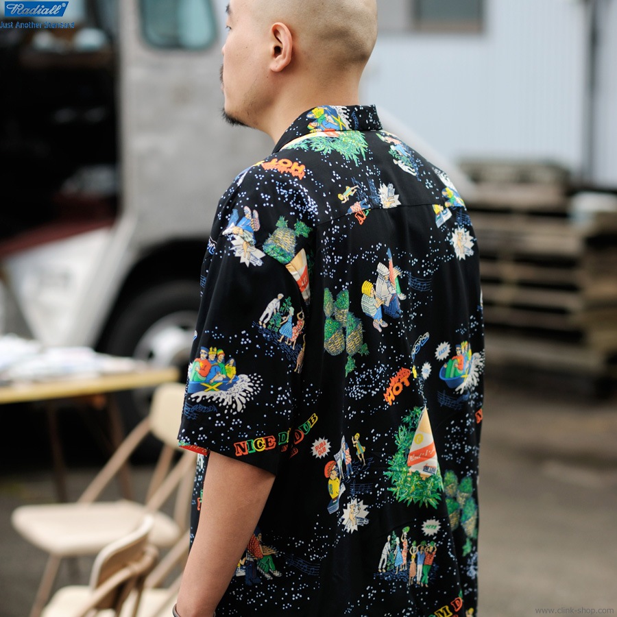 CLINK｜RADIALL HOT DUB - OPEN COLLARED SHIRT S/S (BLACK) [RAD-23SS