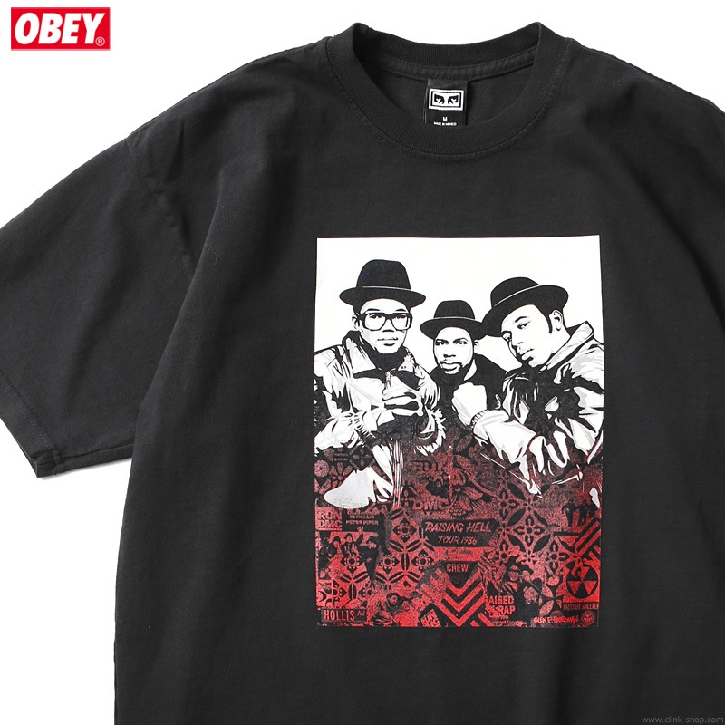 OBEY HEAVYWEIGHT BOX TEE "OBEY��RUN-DMC��GEF" (BLACK) [OBEY��GLEN E. FRIEDMAN "TOGETHER FOREVER" LTD.]