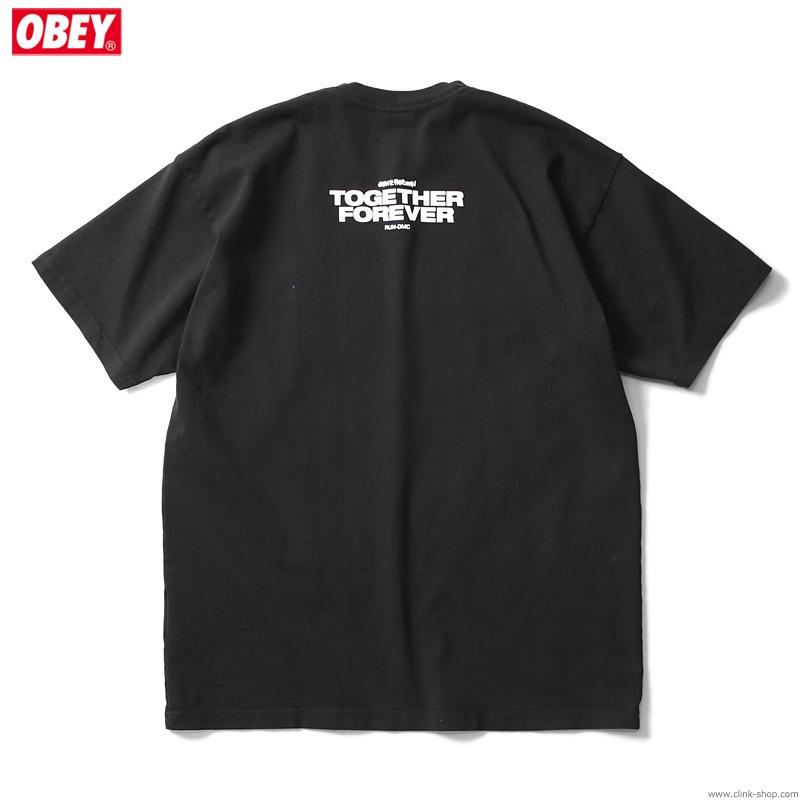 OBEY HEAVYWEIGHT BOX TEE "OBEY��RUN-DMC��GEF" (BLACK) [OBEY��GLEN E. FRIEDMAN "TOGETHER FOREVER" LTD.]