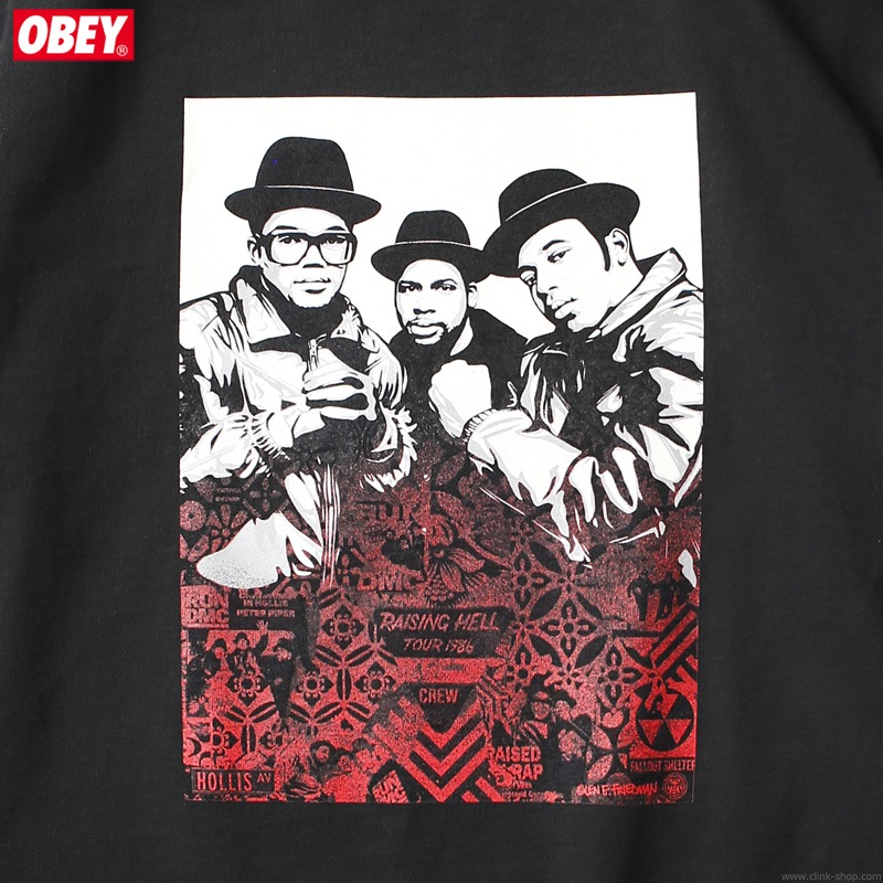 OBEY HEAVYWEIGHT BOX TEE "OBEY��RUN-DMC��GEF" (BLACK) [OBEY��GLEN E. FRIEDMAN "TOGETHER FOREVER" LTD.]