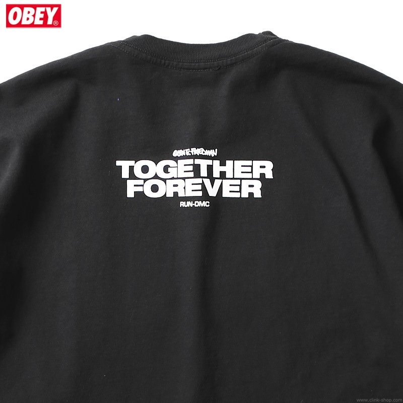 OBEY HEAVYWEIGHT BOX TEE "OBEY��RUN-DMC��GEF" (BLACK) [OBEY��GLEN E. FRIEDMAN "TOGETHER FOREVER" LTD.]