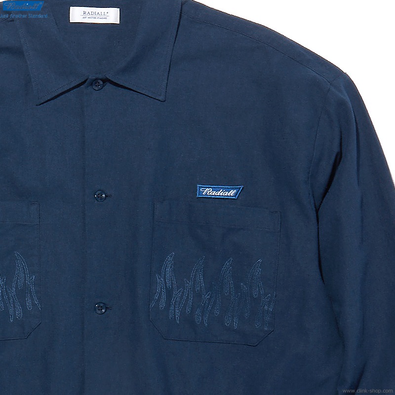 CLINK｜RADIALL SLOW BURN - OPEN COLLARED SHIRT L/S (NAVY)｜東京