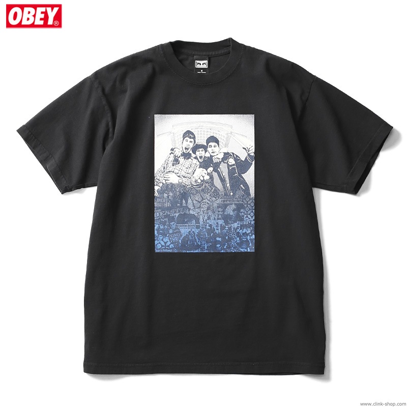 OBEY HEAVYWEIGHT BOX TEE "OBEY��BEASTIE BOYS��GEF" (BLACK) [OBEY��GLEN E. FRIEDMAN "TOGETHER FOREVER" LTD.]