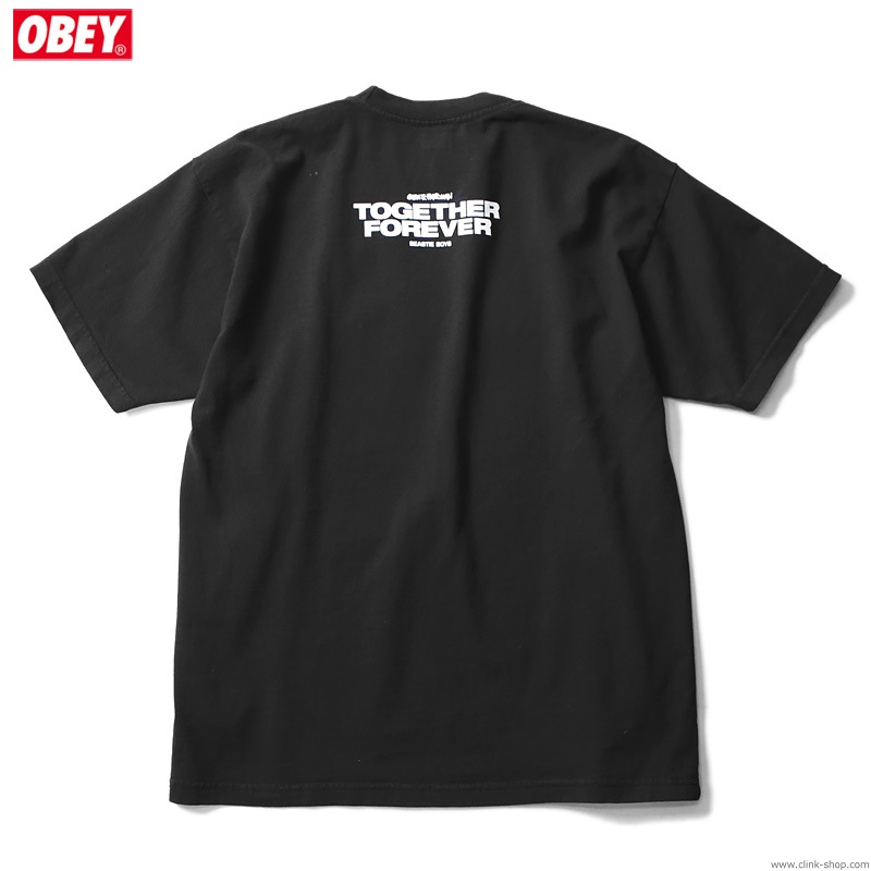 OBEY HEAVYWEIGHT BOX TEE "OBEY��BEASTIE BOYS��GEF" (BLACK) [OBEY��GLEN E. FRIEDMAN "TOGETHER FOREVER" LTD.]