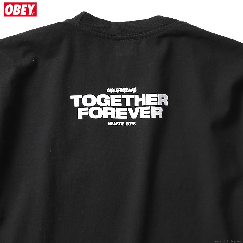 OBEY HEAVYWEIGHT BOX TEE "OBEY��BEASTIE BOYS��GEF" (BLACK) [OBEY��GLEN E. FRIEDMAN "TOGETHER FOREVER" LTD.]
