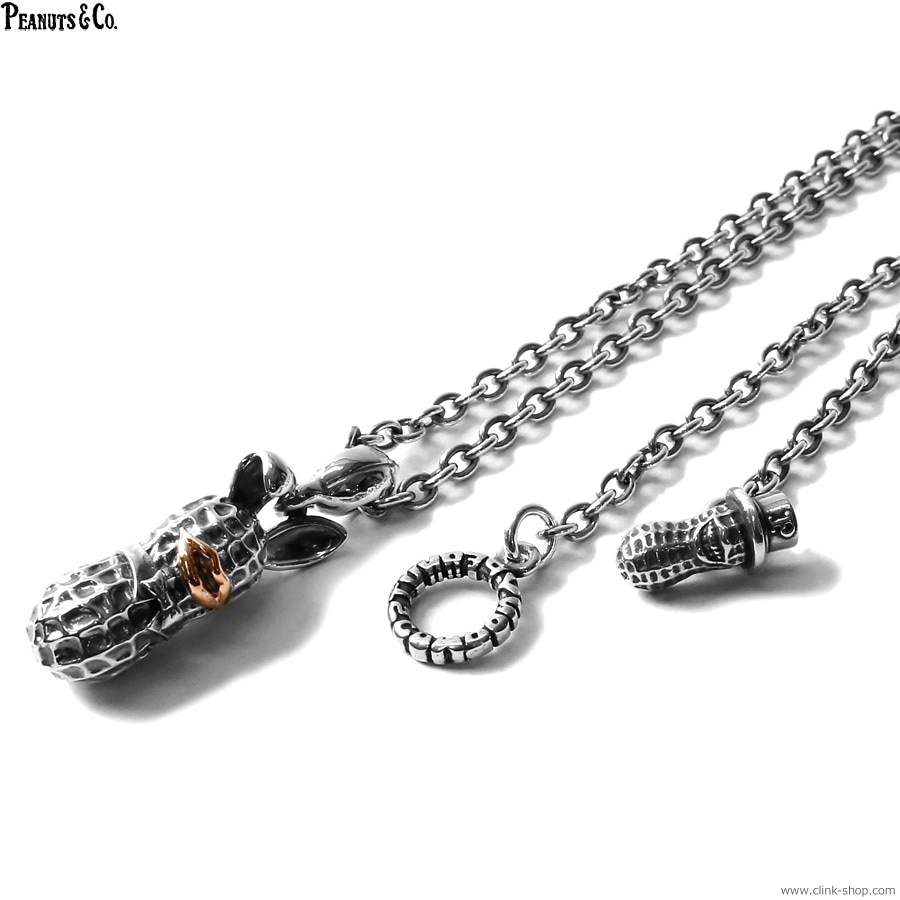 アクセサリー PEANUTS&CO CLINK｜PEANUTS & CO. LARGE BUNNY PEANUTS TOP + CHAIN (SILVER×K10PG