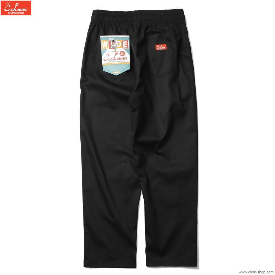 COOKMAN CHEF PANTS SEMIWIDE BLACK
