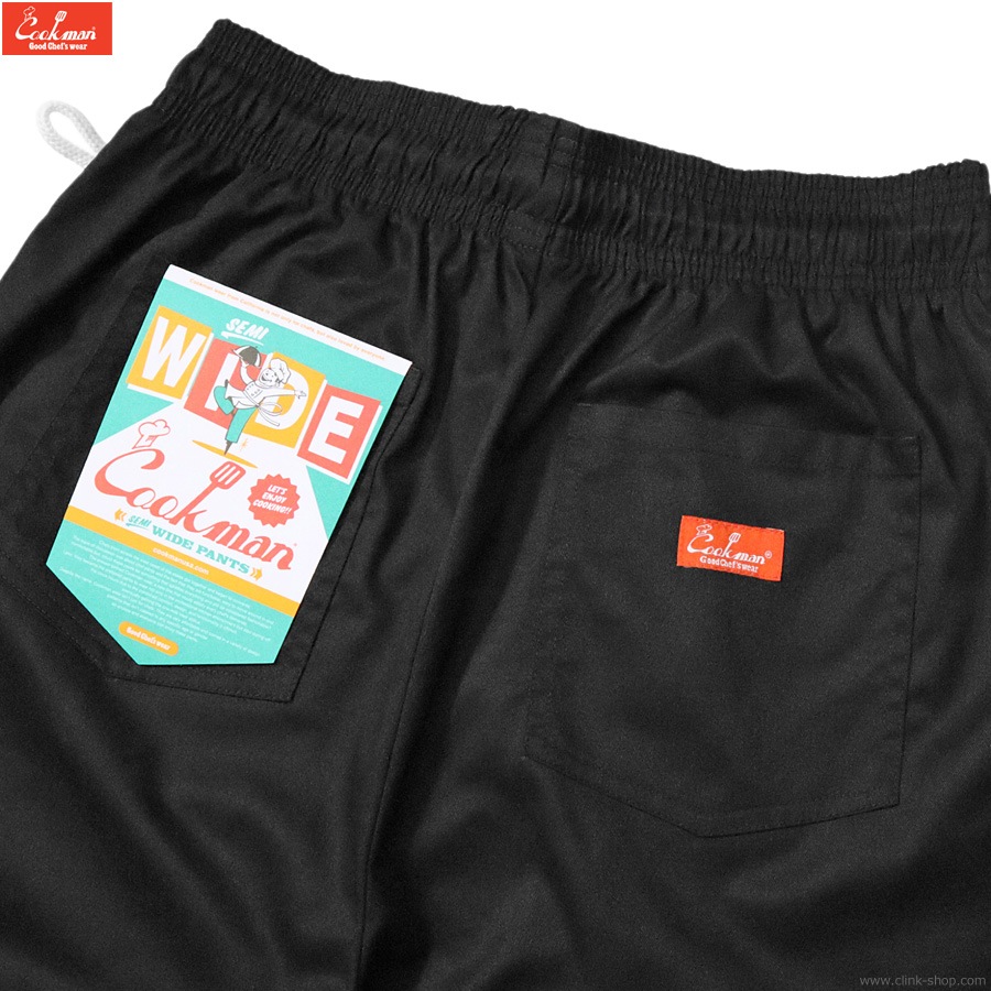 COOKMAN CHEF PANTS SEMIWIDE BLACK