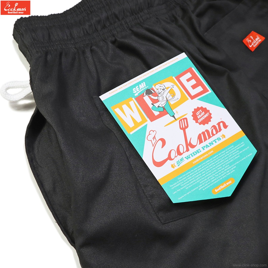 COOKMAN CHEF PANTS SEMIWIDE BLACK