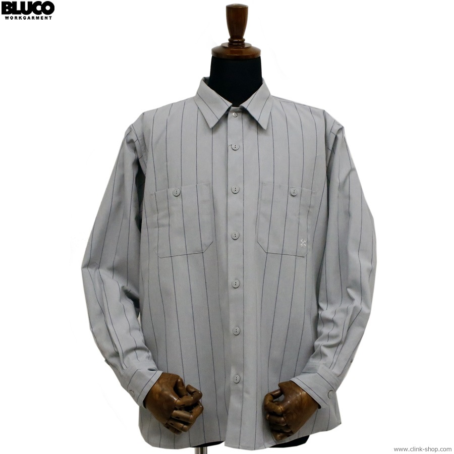 BLUCO ����������ɥ������� L/S -Stripe- (L.GREEN) [161-11-119]
