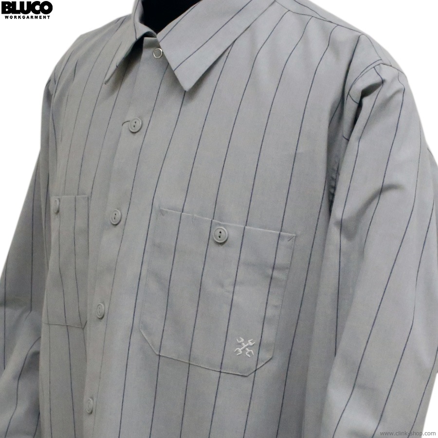 BLUCO ����������ɥ������� L/S -Stripe- (L.GREEN) [161-11-119]