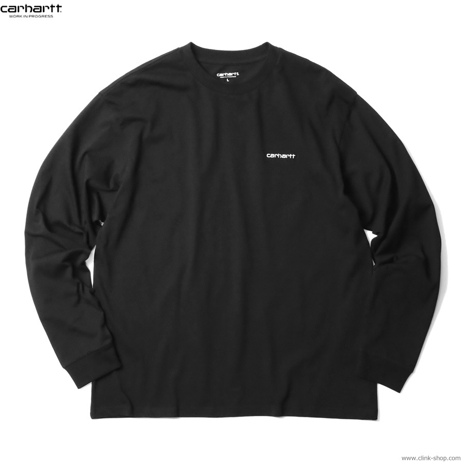 CARHARTT WIP L/S SCRIPT EMBROIDERY T-SHIRTS (BLACK)