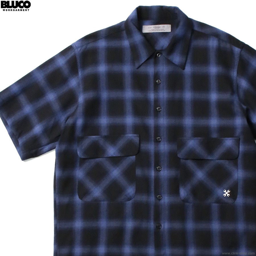 BLUCO OMBRE BIG POCKET SHIRT S/S (NAVY) [143-21-004]