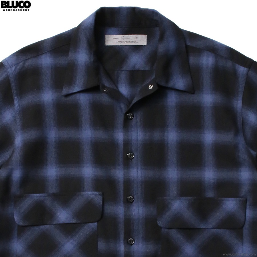 BLUCO OMBRE BIG POCKET SHIRT S/S (NAVY) [143-21-004]