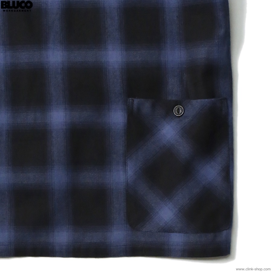 BLUCO OMBRE BIG POCKET SHIRT S/S (NAVY) [143-21-004]