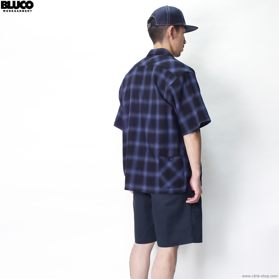 BLUCO OMBRE BIG POCKET SHIRT S/S (NAVY) [143-21-004]