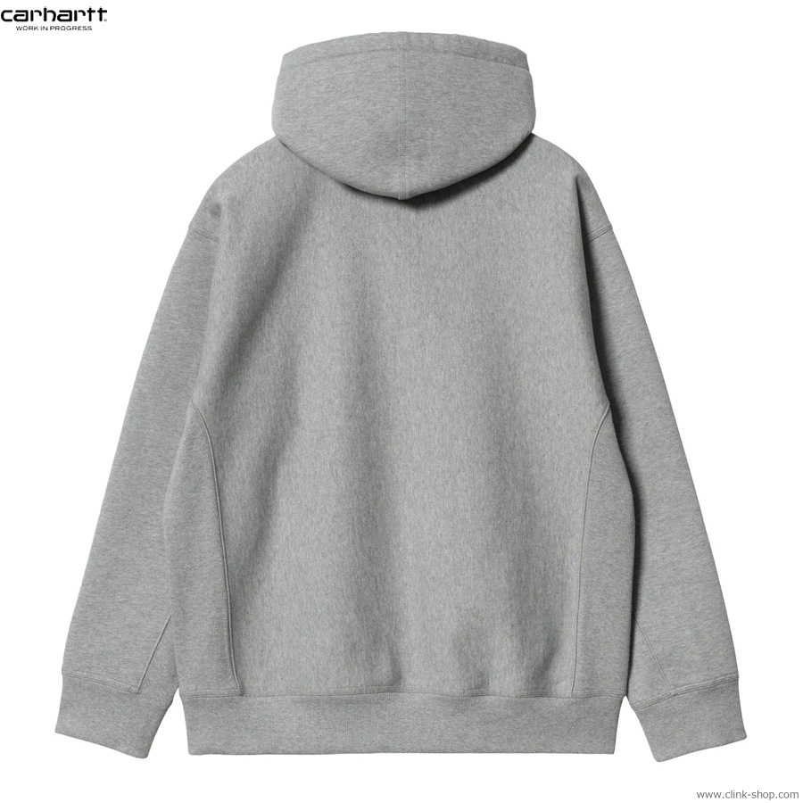 CARHARTT WIP HOODED AMERICAN SCRIPT SWEAT (GREY HEATHER)