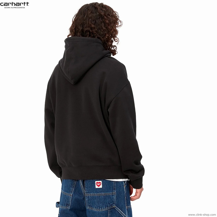 CLINK｜CARHARTT WIP HOODED HEART PATCH SWEATSHIRT (BLACK