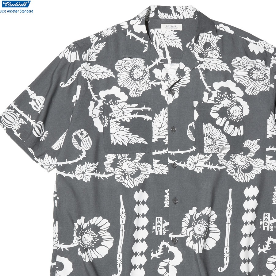 CLINK｜RADIALL VERSIONS - OPEN COLLARED SHIRT S/S (INK BLACK) [RAD