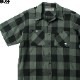 BLUCO BUFFALO CHECK WORK SHIRT S/S (M.GREEN) [143-21-003]