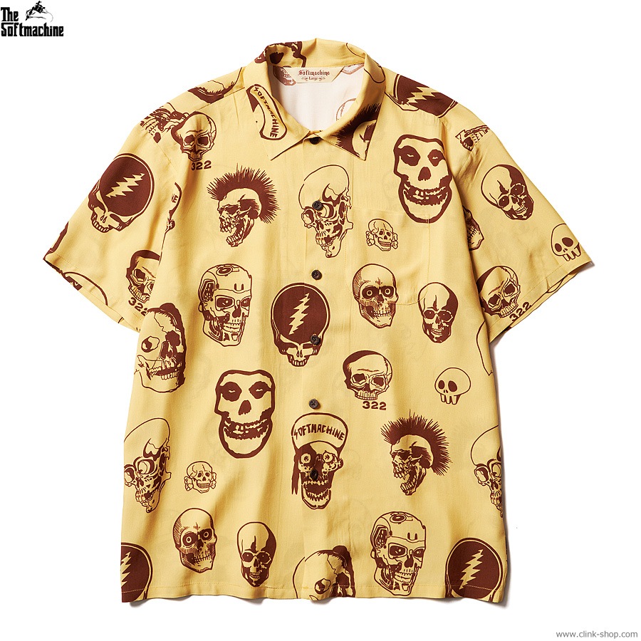 SOFTMACHINE SKULLS SHIRTS S/S (YELLOW)
