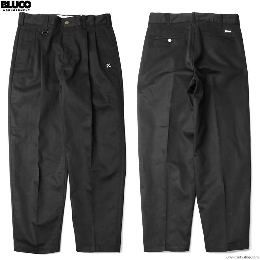 BLUCO 2-TUCK WORK PANTS (BLACK) [151-41-002]