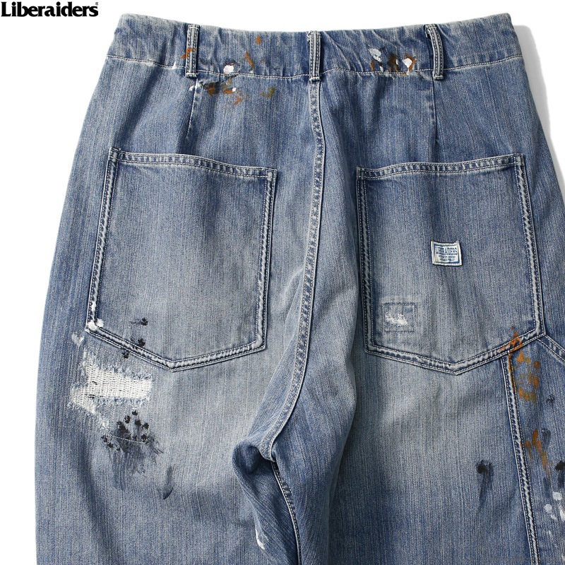 CLINK｜LIBERAIDERS REPAIRED DENIM SARROUEL PANTS (INDIGO