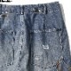 LIBERAIDERS REPAIRED DENIM SARROUEL PANTS (INDIGO) #71703