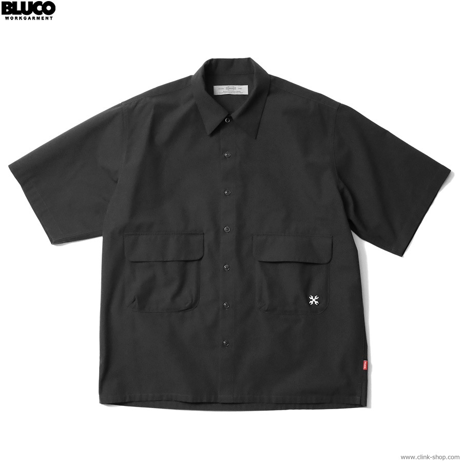 BLUCO BIG POCKET WORK SHIRT S/S (BLACK) [143-21-002]