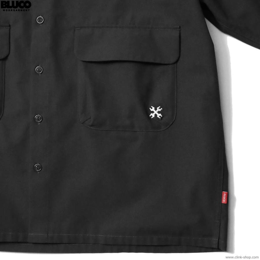 BLUCO BIG POCKET WORK SHIRT S/S (BLACK) [143-21-002]