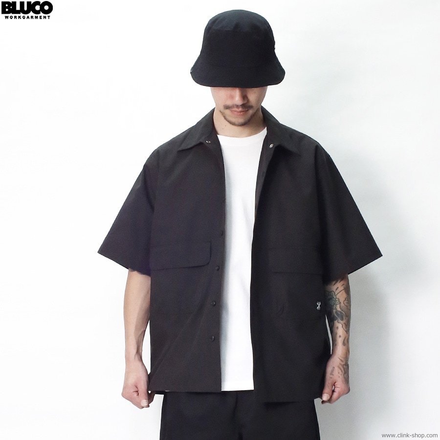 BLUCO BIG POCKET WORK SHIRT S/S (BLACK) [143-21-002]