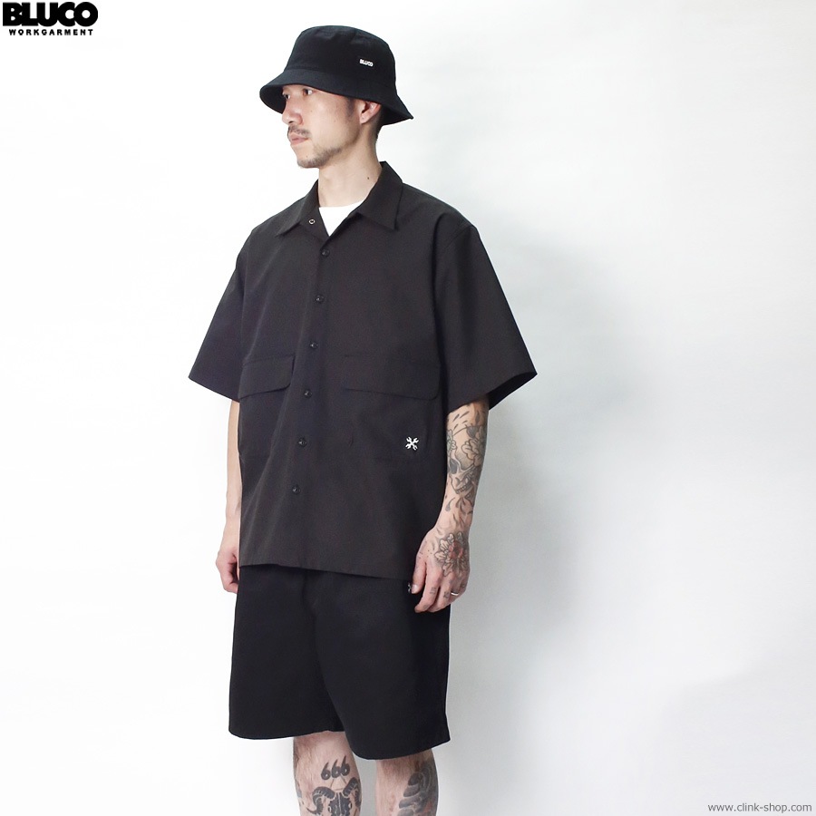 BLUCO BIG POCKET WORK SHIRT S/S (BLACK) [143-21-002]