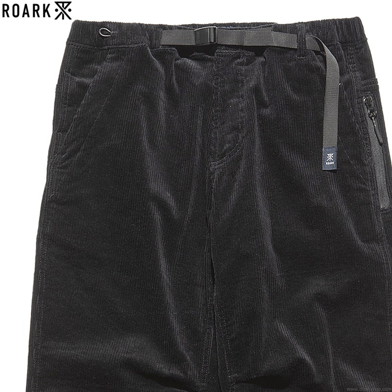 ROARK CORDUROY ST NEW TRAVEL PANTS - RELAX TAPERED (BLACK)