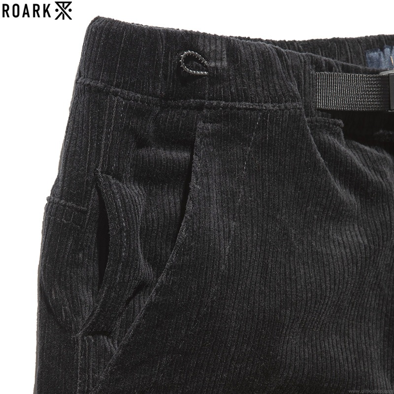 ROARK CORDUROY ST NEW TRAVEL PANTS - RELAX TAPERED (BLACK)