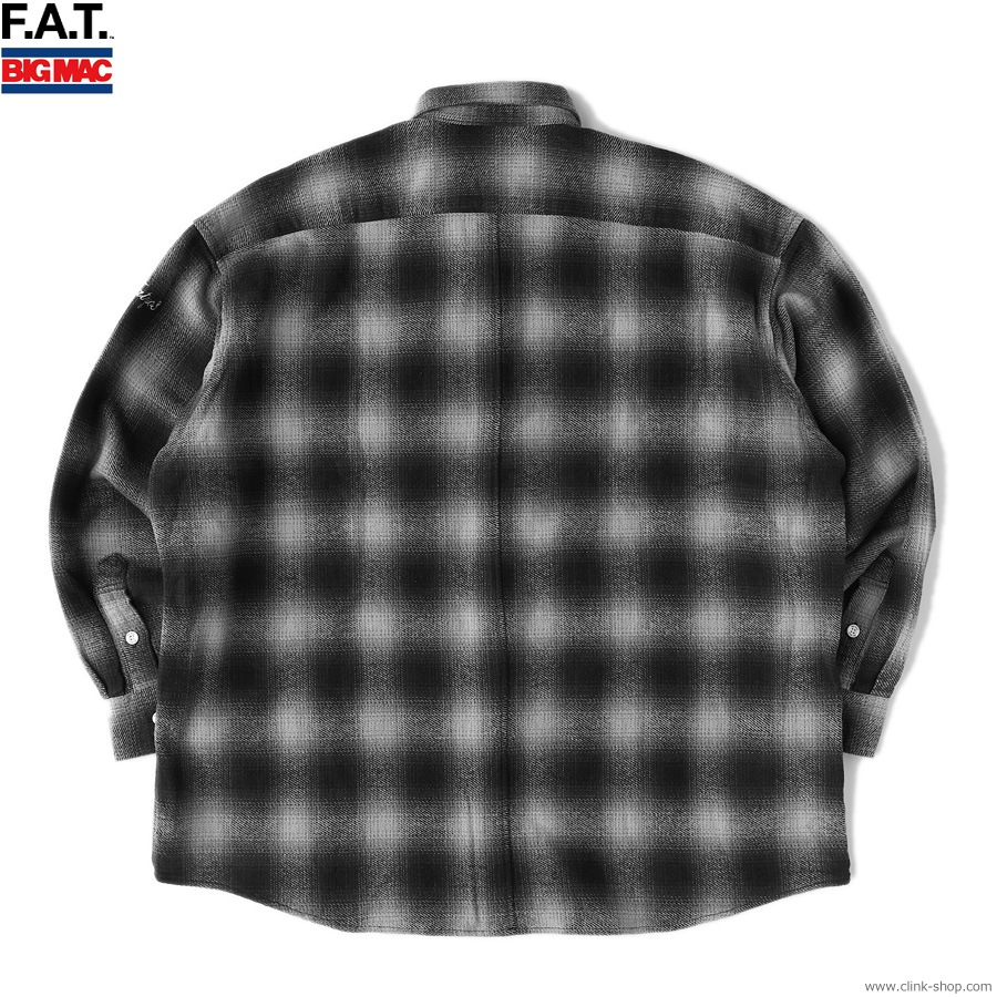 FAT×BIGMAC SMOKE チェックネルシャツ グレー TITCH CLINK｜F.A.T. × BIG MAC 