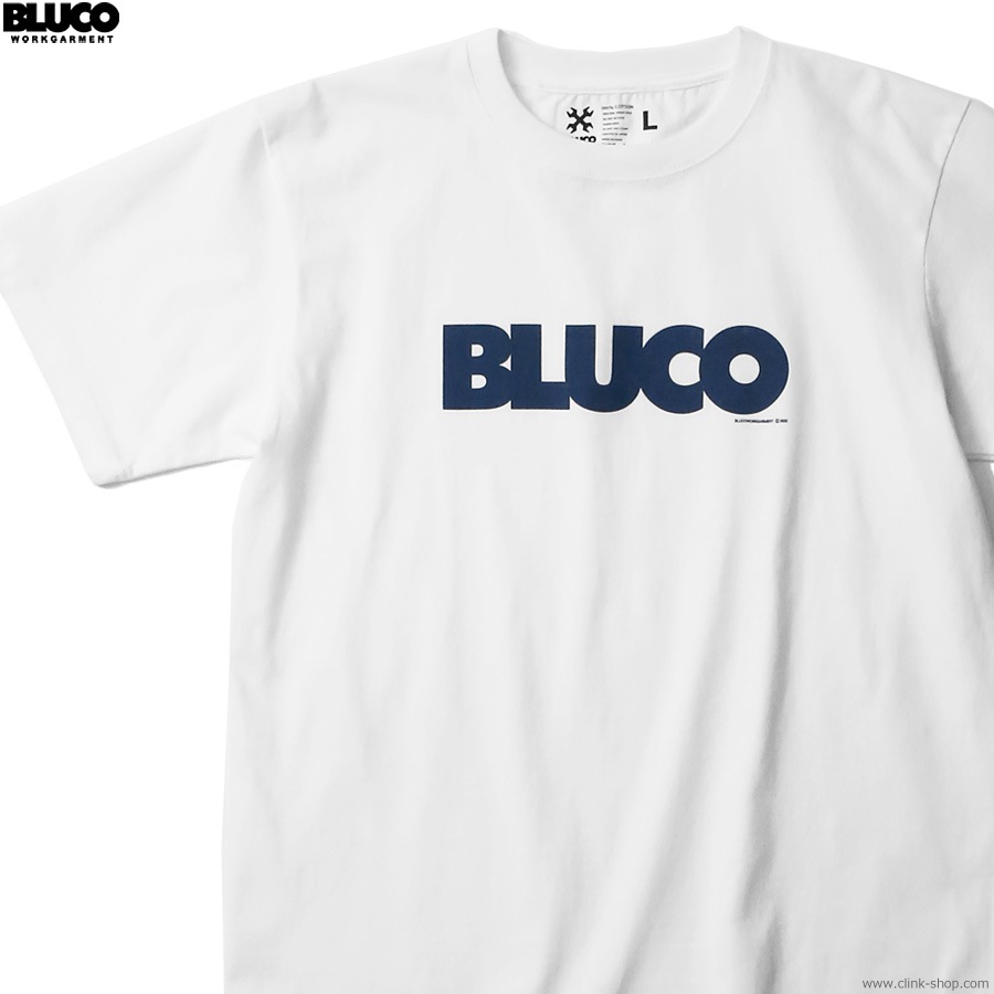 BLUCO PRINT TEE -Logo- (WHITE-NAVY) [1201-3A09]
