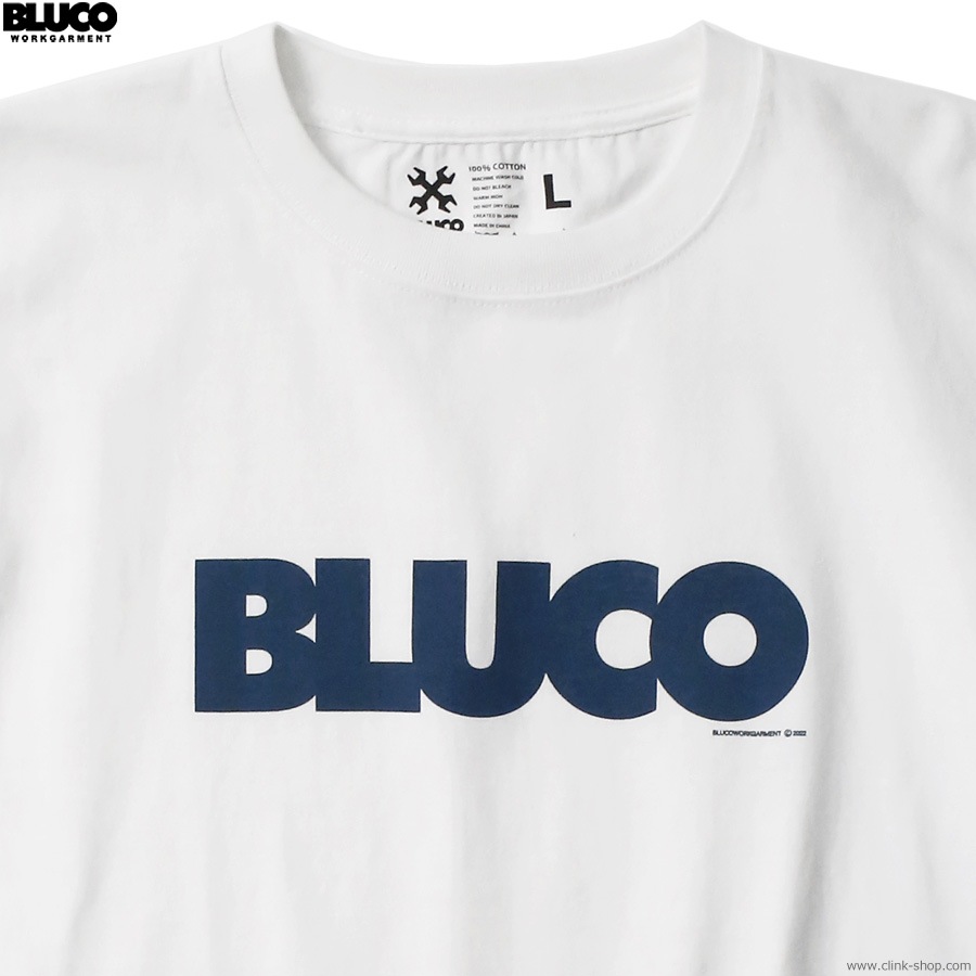 BLUCO PRINT TEE -Logo- (WHITE-NAVY) [1201-3A09]