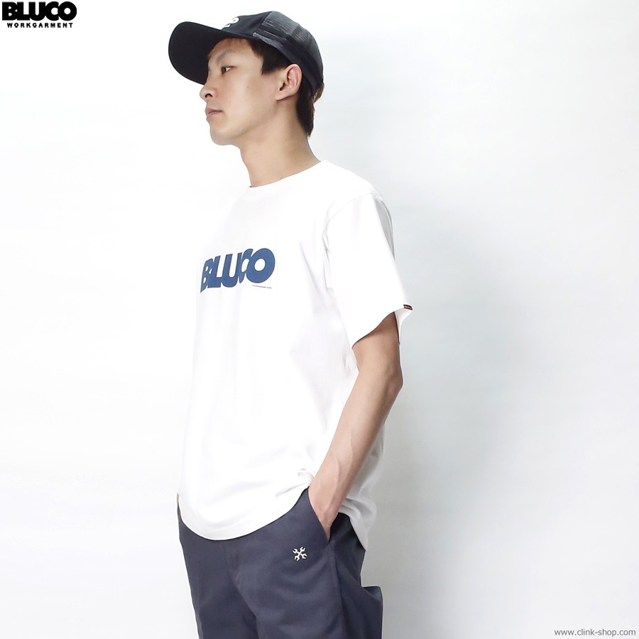 BLUCO PRINT TEE -Logo- (WHITE-NAVY) [1201-3A09]