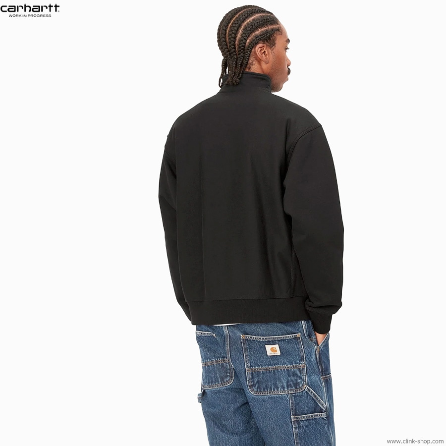 CLINK｜CARHARTT WIP HALF ZIP AMERICAN SCRIPT SWEATSHIRT (BLACK