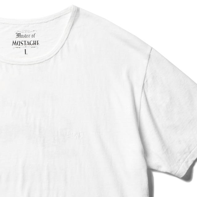 SALE 10OFF MASTER OF MUSTACHE BACK LOGO-T (WHITE)